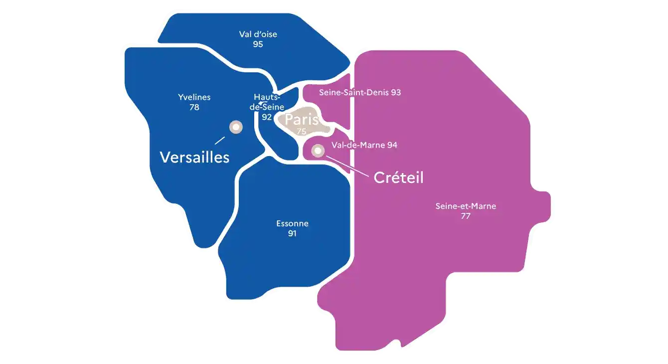 Carte de la zone d'intervention en Île-de-France